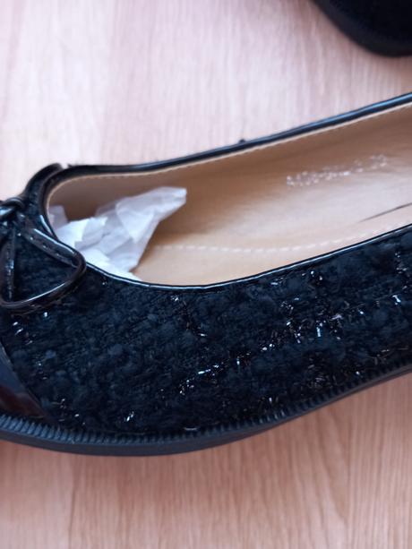 09 - černé brokátové baleríny vel. 39 - n.o.v.é, 39