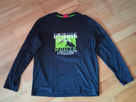 Tmavě šedé rifle s trikem s dlouhým rukávem, h&m,l