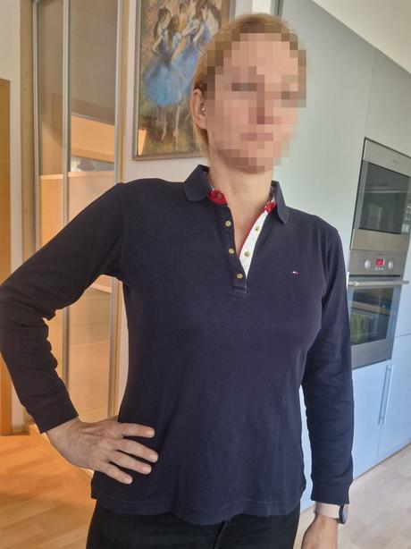 Tričko s límečkem a dl. rukávem tommy hilfiger, tommy hilfiger,m