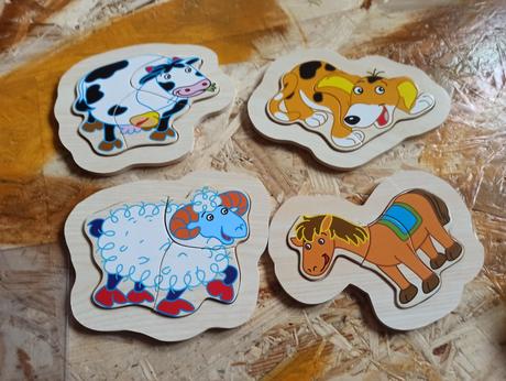 Dřevěné puzzle - už jen zvířátka,