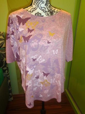 Volné melírované tričko s motýly, next,42