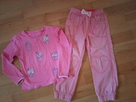 Pláťáčky a triko s dlouhým rukávem, h&m,110