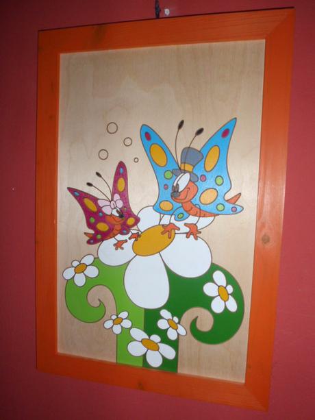 Obraz-obrázek-dřevo-dřevěný motýl 51x34,5cm, 