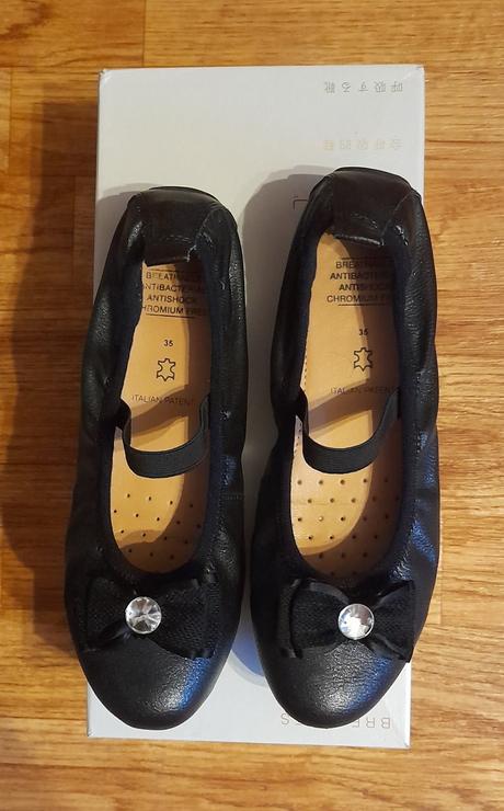 Nové kožené dívčí baleriny geox respira v.35, geox,35