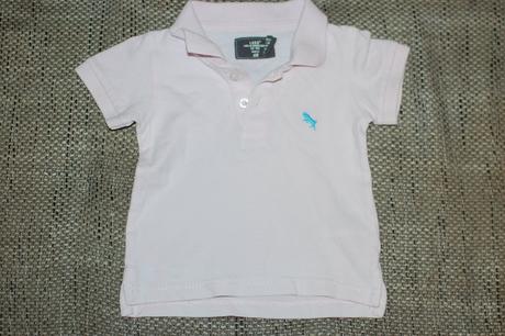 Světlounce růžové triko s límečkem hm, velikost 62, h&m,62