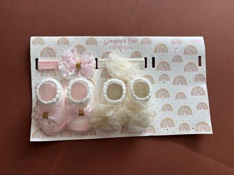 Set ponožky s čelenkou - novorozenec, 56