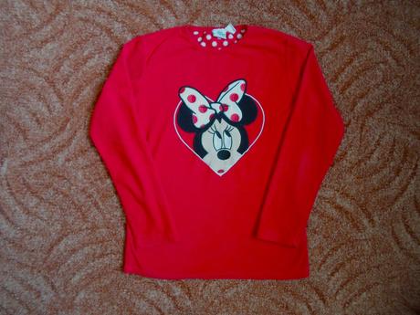 Červená mikina mikinka minnie, disney,146
