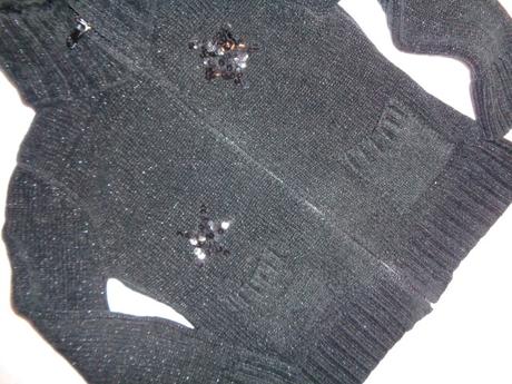 Krásný černostříbrný žinylkový svetr, kids,116