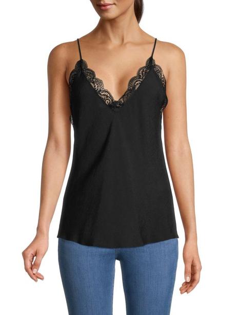 Hedvábný top s krajkou karl lagerfeld, 36