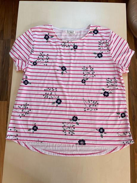 Pruhovné triko s kvítky, vel xl, fay louise, xl