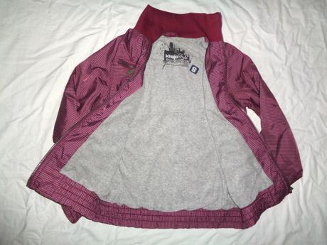 Luxusní vínová kostičkovaná bunda 158/164, 158