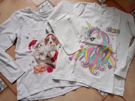 2x tričko - cena za obě, h&m,128