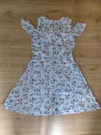 Dívčí šaty s květy a volanem, vel.152, 152