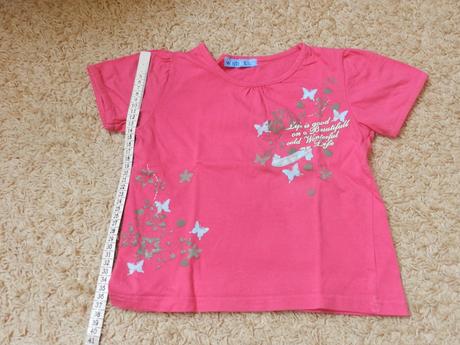 Tričko krátký rukáv červené motýlci, 104