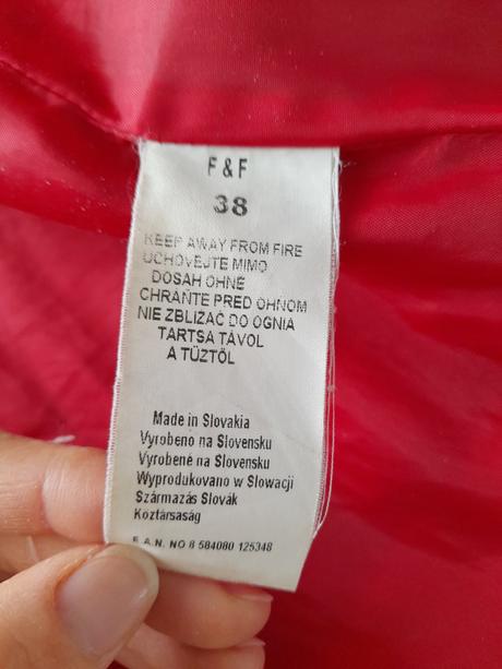 Červený podzimní/zimní kabát, f&f,38