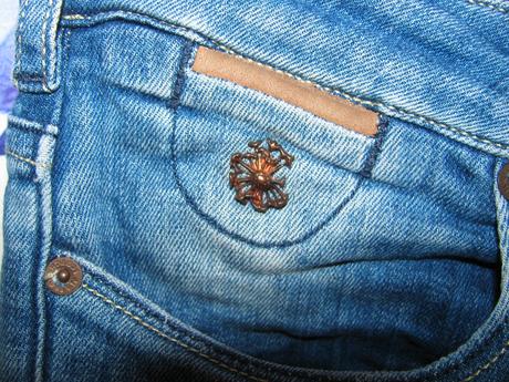 Dámské, dívčí strečové džíny, krátký sed, m