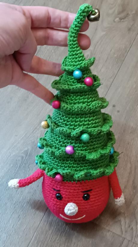 Vánoční set - háčkovaný skřítek, plyšový sob, 