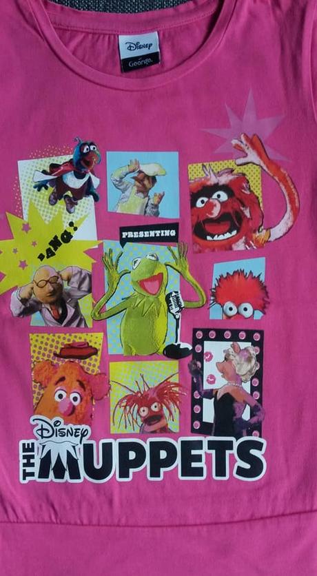 Růžové bavlněné tričko s muppets vel. 110-116, george,110