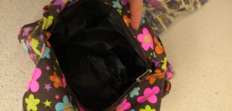 Kabelka látková malá květy méďa tygr,