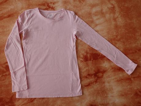 Světle růžové tričko 134/140, h&m,134