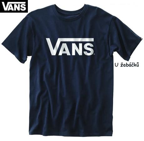 Tmavé tričko vans bílé logo vel. xl, xl