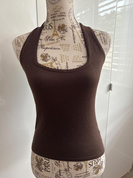 Pletený top hnědý heine 34, 34