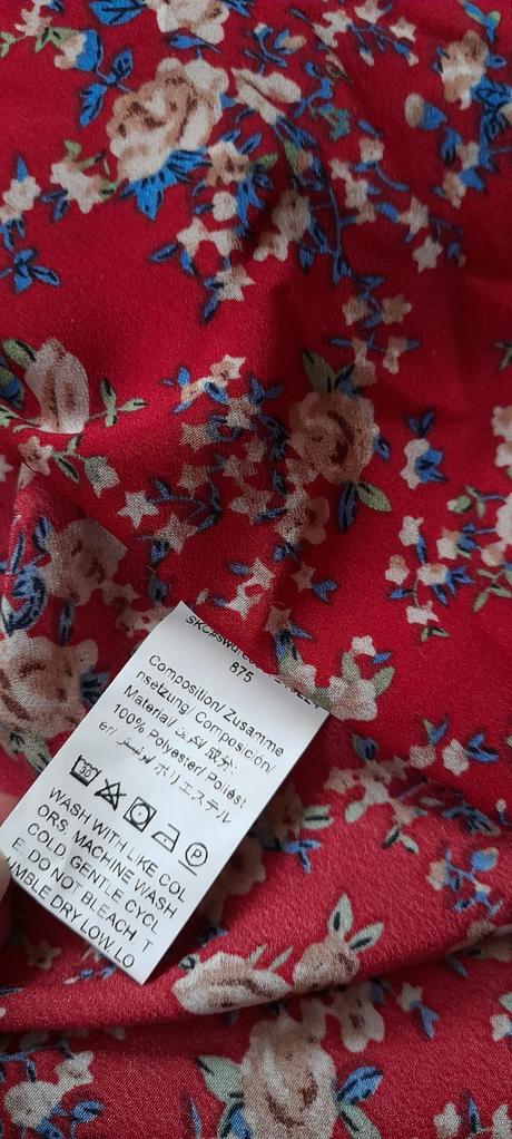 Shein vínové květinové dlouhé šaty s páskem, xl