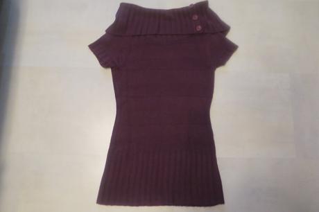 Svetrový top s ozdobným přehnutím u krku, orsay,s