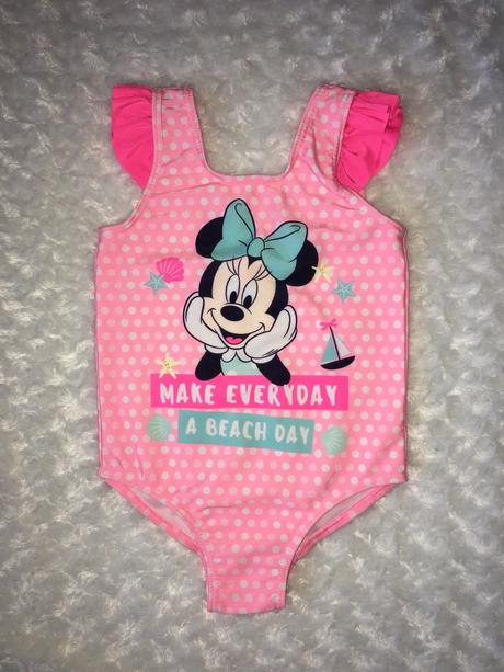Růžové jednodílné plavky s minnie disney, disney,92