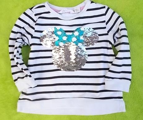 Mikina s flitry monnie mouse, h&m,92