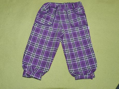 Vyteplene kostkovane kalhoty s podsivkou, 80