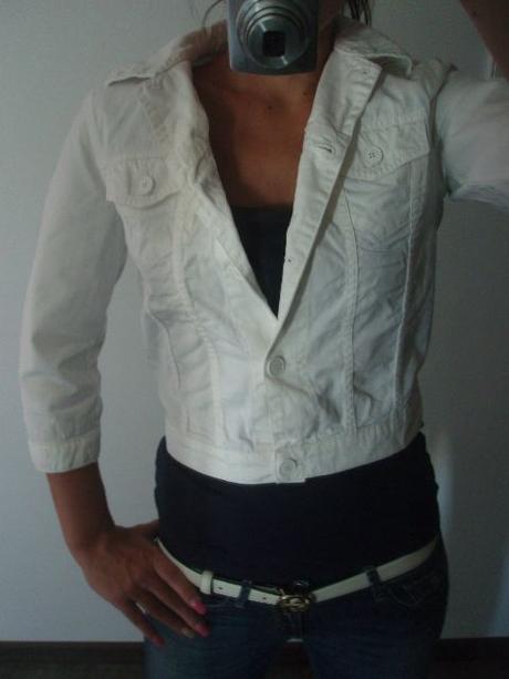Bílá bunda armani jeans, armani,s