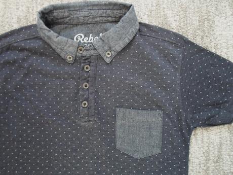 Modré tričko triko s límečkem polo, rebel,134
