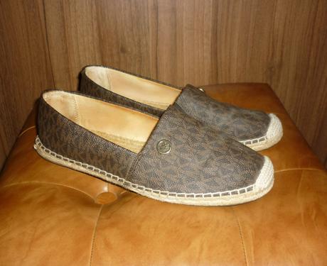 Hnědé dámské logované espadrilky michael kors, michael kors,38