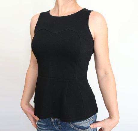 Černé peplum tričko orsay vel.s, orsay,s