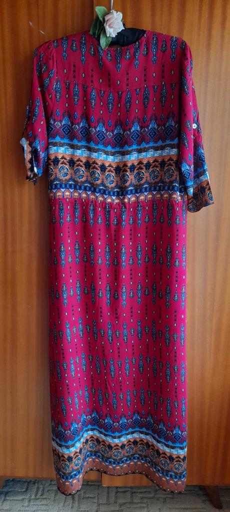 Vzorované letní dlouhé šaty, l