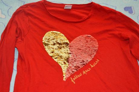 146 152 triko dlouhý rukáv s měnícím srdcem, lindex,152