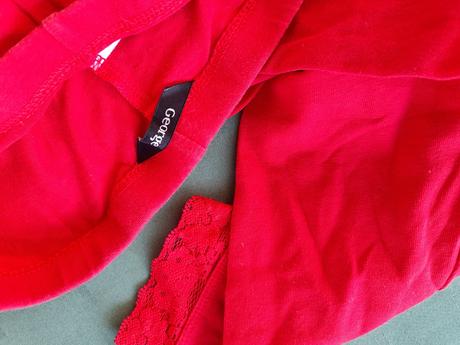 Sytě červené legíny s krajkou na holku george, george,116