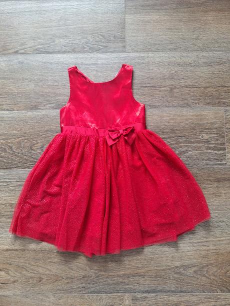 Červené šaty h&m vel 122/128, h&m,122