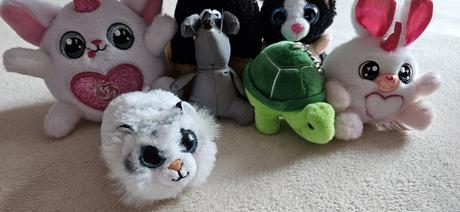 Plyšové hračky - pejsek, jednorožec, kočka, želva,