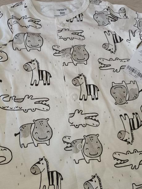 Bílý letní overal se zvířátky 80 carters, carter's,80