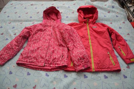 Lyžařská dívčí zimní bunda nepromokavá 2x, 152