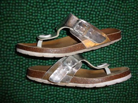 Super kožené nazouváky - stříbrné camprella, 39