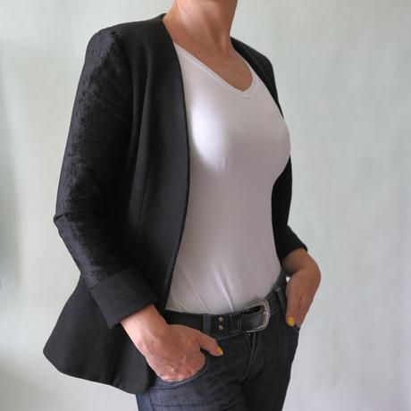 Dámske čierne sako - vlna a zamat veľ. s, s