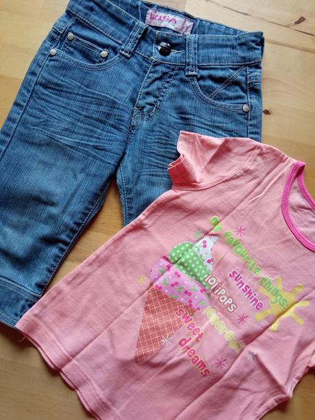 Tříčtvrteční kraťasy s tričkem, vel.98-104, 98