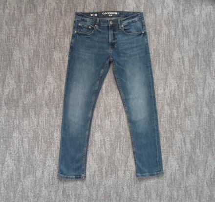 Pánské modré kalhoty rifle džíny slim, clockhouse,m