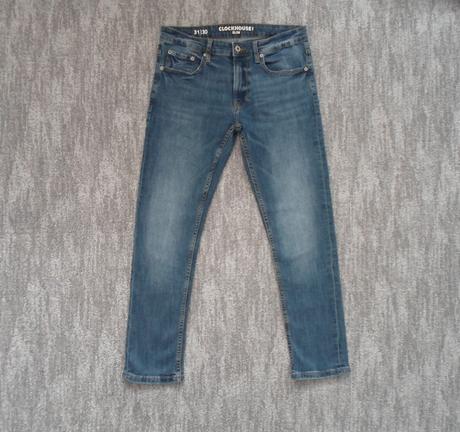 Pánské modré kalhoty rifle džíny slim, clockhouse,m