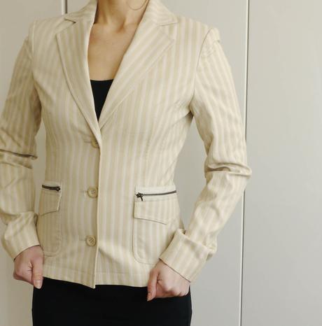 Kremove sacko s prouzkem vel. 34/xs tally weijl, tally weijl,xs