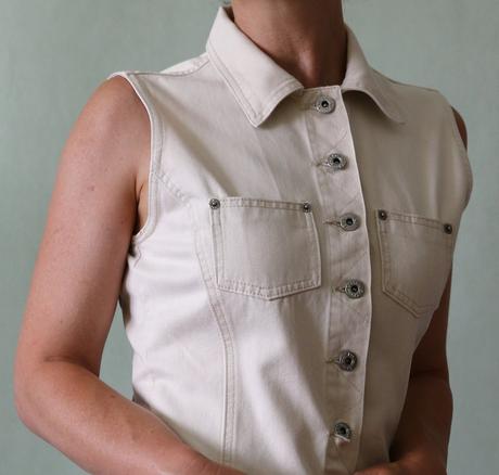 Smetanové džínové propínací šaty exe jeans vel.36, exe,s