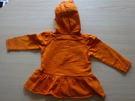 Oranžová mikina s kapucí, vel. 86, baby club,86